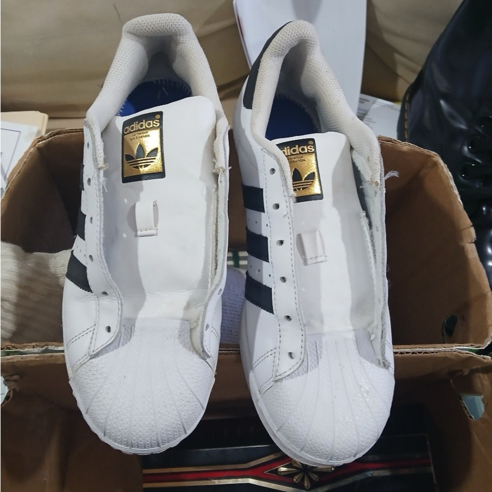 Adidas White and Black Sneakers size 8